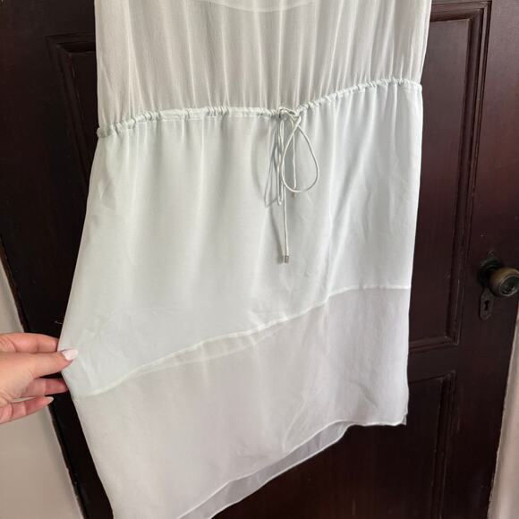 ELIE TAHARI | Sea Foam Green Silk Chiffon Sheer Drawstring Waist Swim Cover Up - Picture 4 of 8